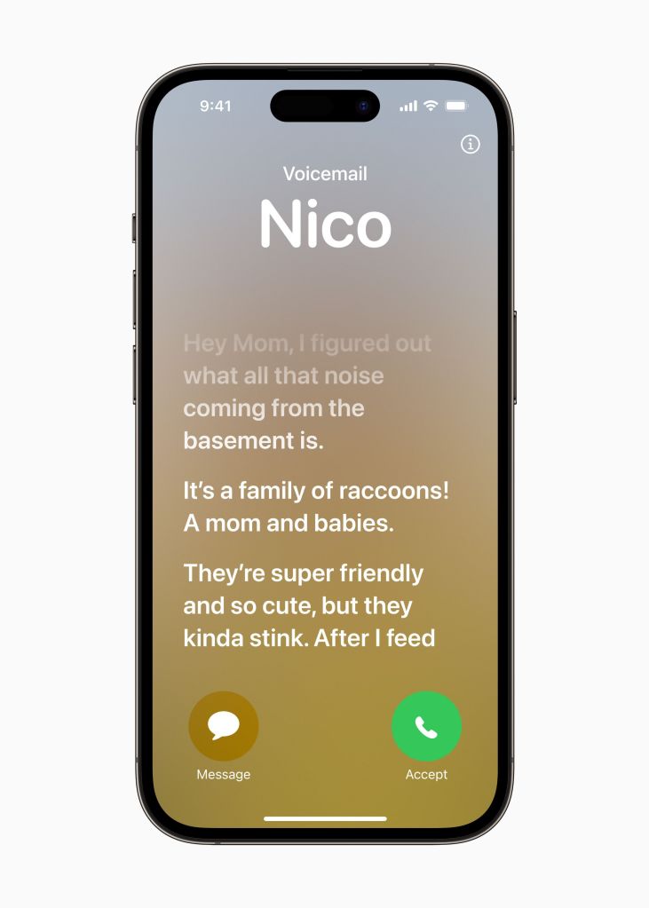 Um dos recursos novos apresentados pela Apple no iOS 17 é o "Live Voicemail"