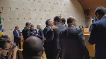 Flávio Dino, Bruno Dantas e Jorge Messias estavam em clima amistoso na cerimônia