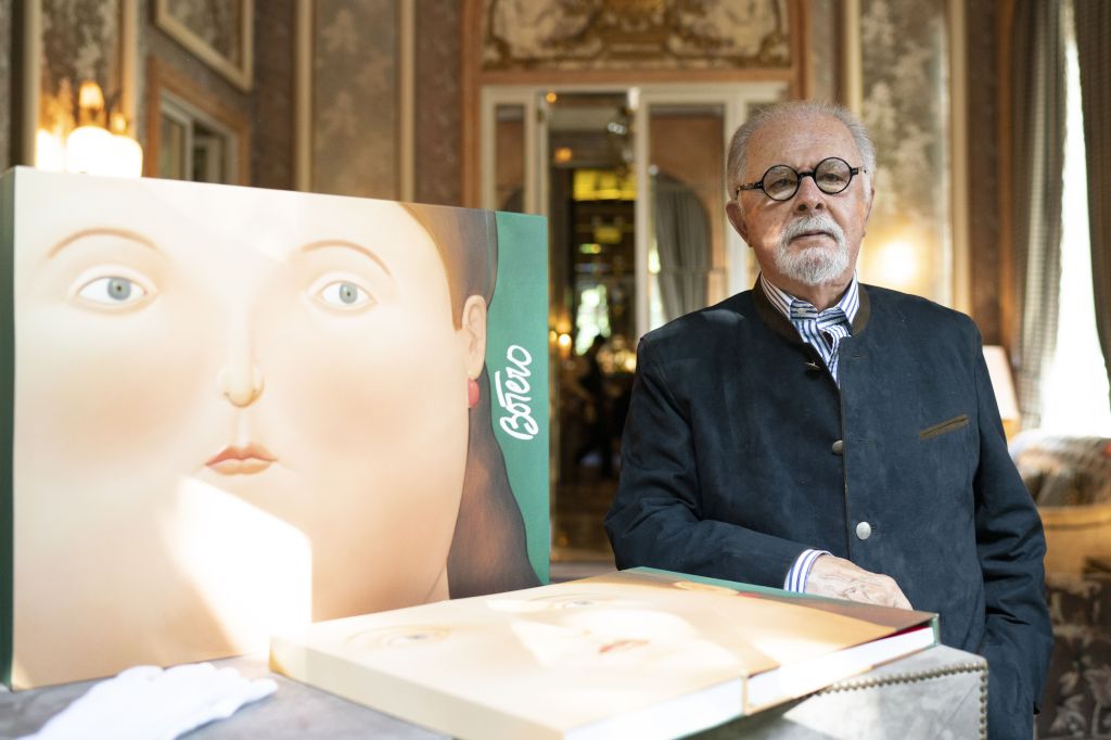 O artista colombiano Fernando Botero durante apresentação de seu livro "Las mujeres de Botero", em Madrid, em 9 de outubro de 2018.