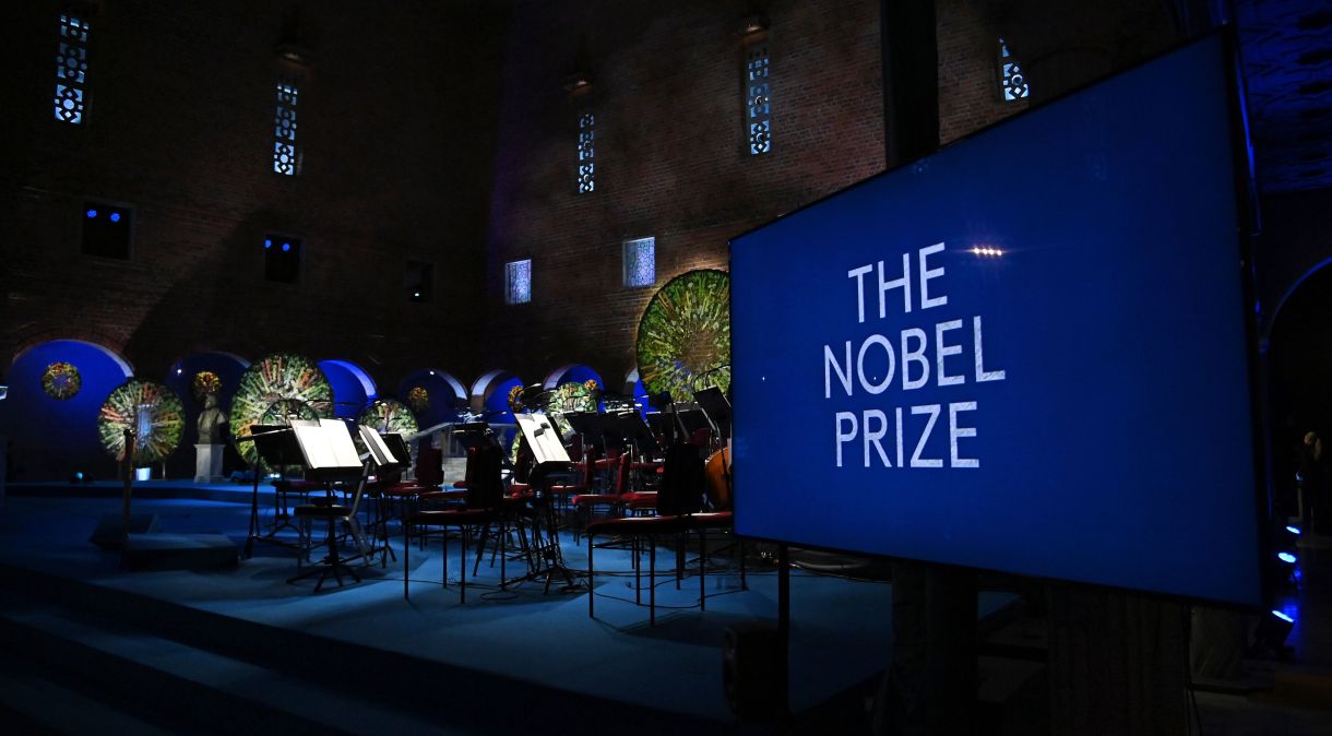 Cerimônia do Prêmio Nobel em Estocolmo, em 2021