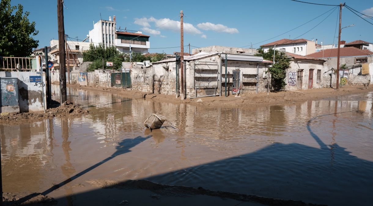 A cidade portuária de Volos, na Tessália, registrou mais de 10 vezes a sua precipitação média de setembro
