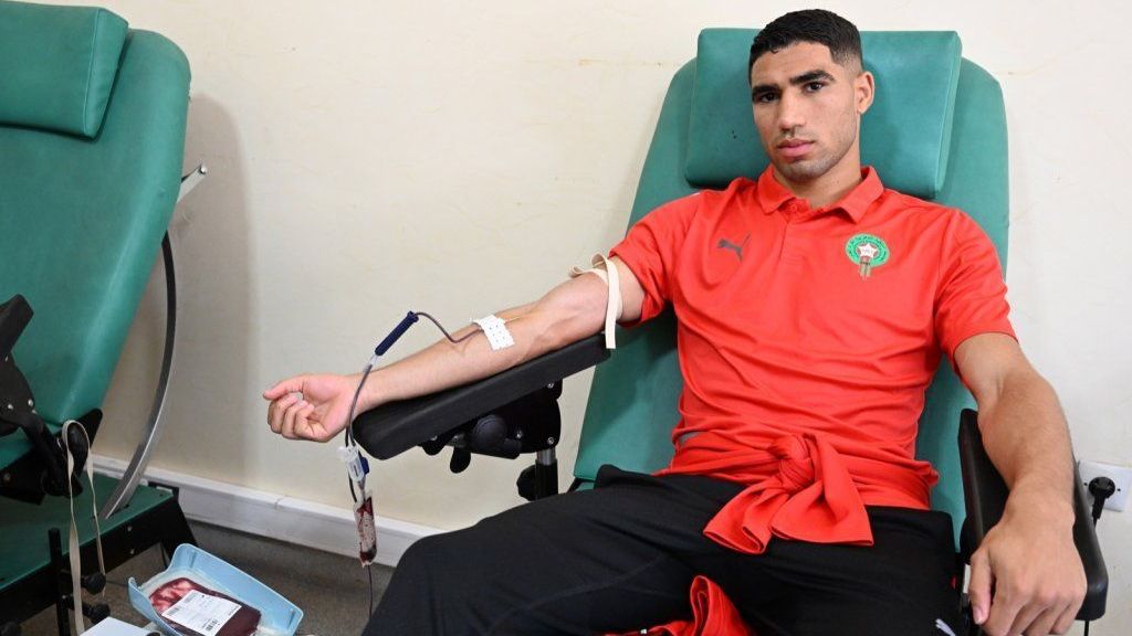 Hakimi foi um dos jogadores que doou sangue para as vítimas do terremoto no Marrocos
