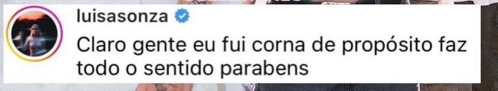 Luísa Sonza responde seguidor sobre suposta tese do anúncio do fim do namoro