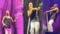 Maluma pega no ar muleta arremessada ao palco e usa objeto para dançar em show