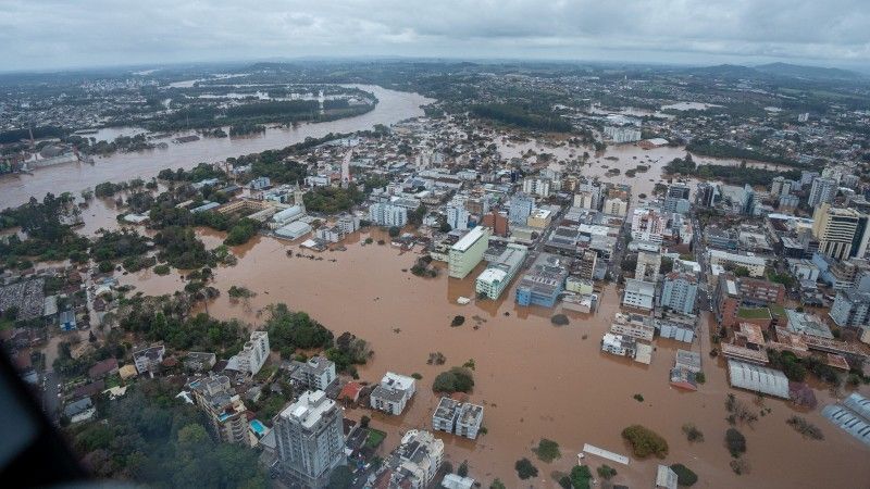 Cidade de Lajeado, no Rio Grande do Sul, uma das atingidas por ciclone em setembro de 2023