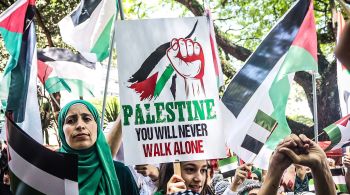 Protesto pedia a criação de um Estado palestino e o fim dos ataques de Israel à Faixa de Gaza