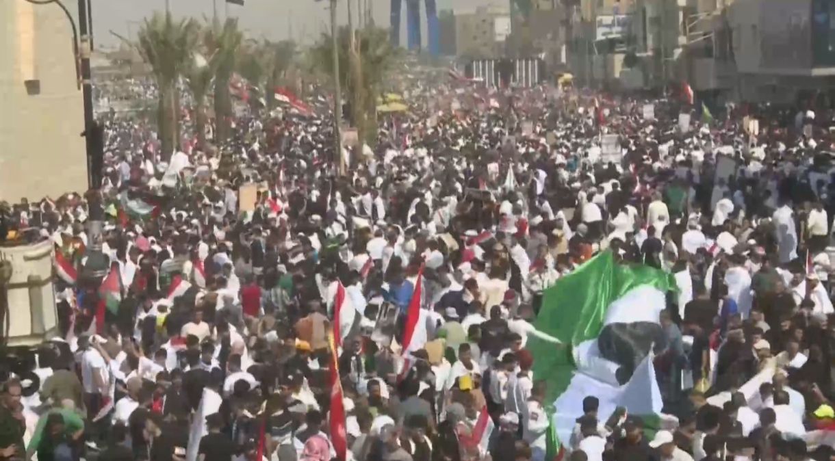Capital do Iraque, Bagdá, tem manifestações pró-Palestina