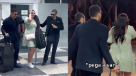 Quem é essa celebridade? Garota é recebida por irmão e amigo vestidos de segurança em aeroporto; veja