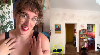 Julia Guglielmetti pintou a parede de casa para parecer "mofada" como as casas centenárias da Itália