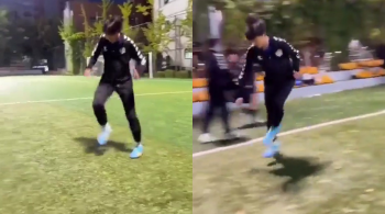 Atleta da base do clube coreano impressiona com ilusão de ótica na realização do truque