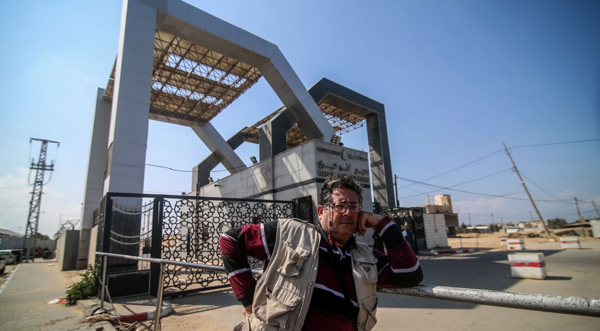 Portão da fronteira de Rafah em 14 de outubro de 2023