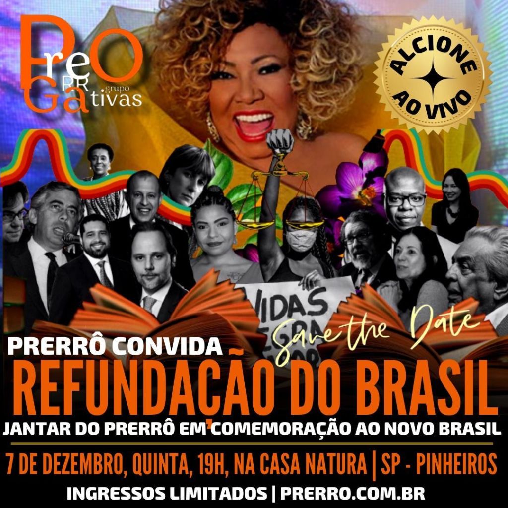 Grupo Prerrogativas organizará jantar de fim de ano, em São Paulo, com show da cantora Alcione.