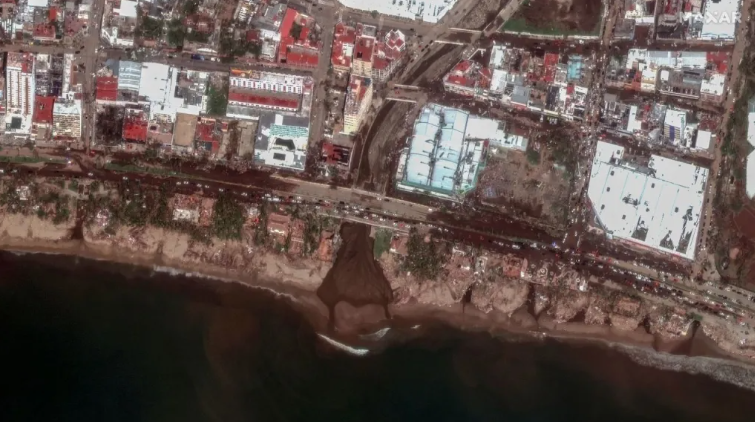 Destruição provocada pelo furacão Otis é registrada em imagens de satélite