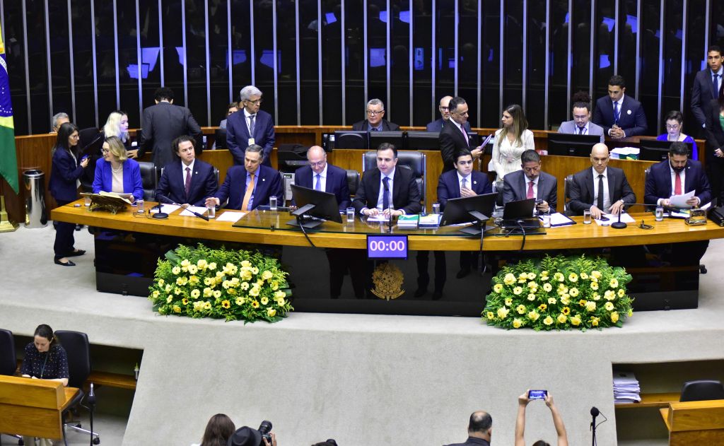 Sessão Solene no plenário da Câmara dos Deputados pelos 35 anos da Constituição Federal de 1988, em 5 de outubro de 2023.