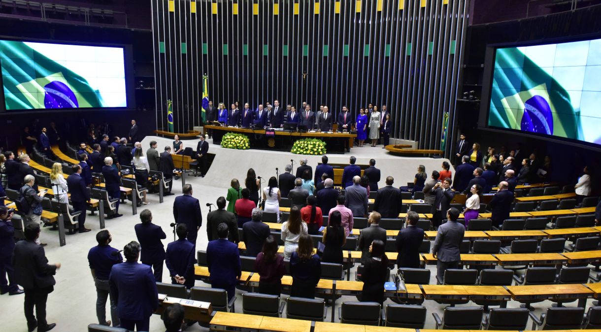 Sessão Solene no plenário da Câmara dos Deputados pelos 35 anos da Constituição Federal de 1988, em 5 de outubro de 2023.