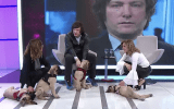 Javier Milei levou seus cachorros a um programa de TV
