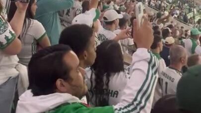 Mancha Alvi Verde protesta contra Leila Pereira no Allianz Parque