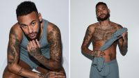 Neymar Jr. posa para fotos em campanha da marca de moda de Kim Kardashian