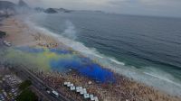 Vídeo: Torcedores do Boca Juniors fazem “banderazo” em Copacabana