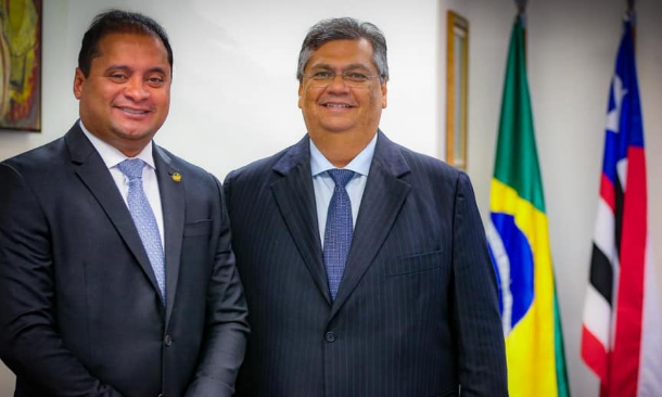 O senador Weverton Rocha (PDT-MA) e Flávio Dino, indicado para o STF