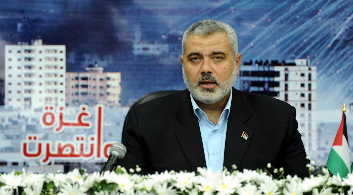 Chefe do Hamas em Gaza, Ismail Haniyeh, em discurso.