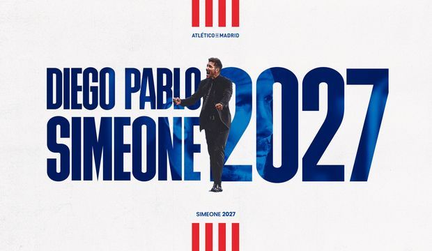 Simeone renova contrato com o Atlético de Madrid até 2027