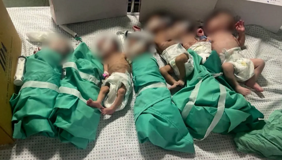 Bebês recém-nascidos retirados de incubadoras após queda de energia no hospital Al Shifa, em Gaza