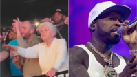 Idosa curte show de 50 Cent na plateia e vídeo viraliza nas redes sociais