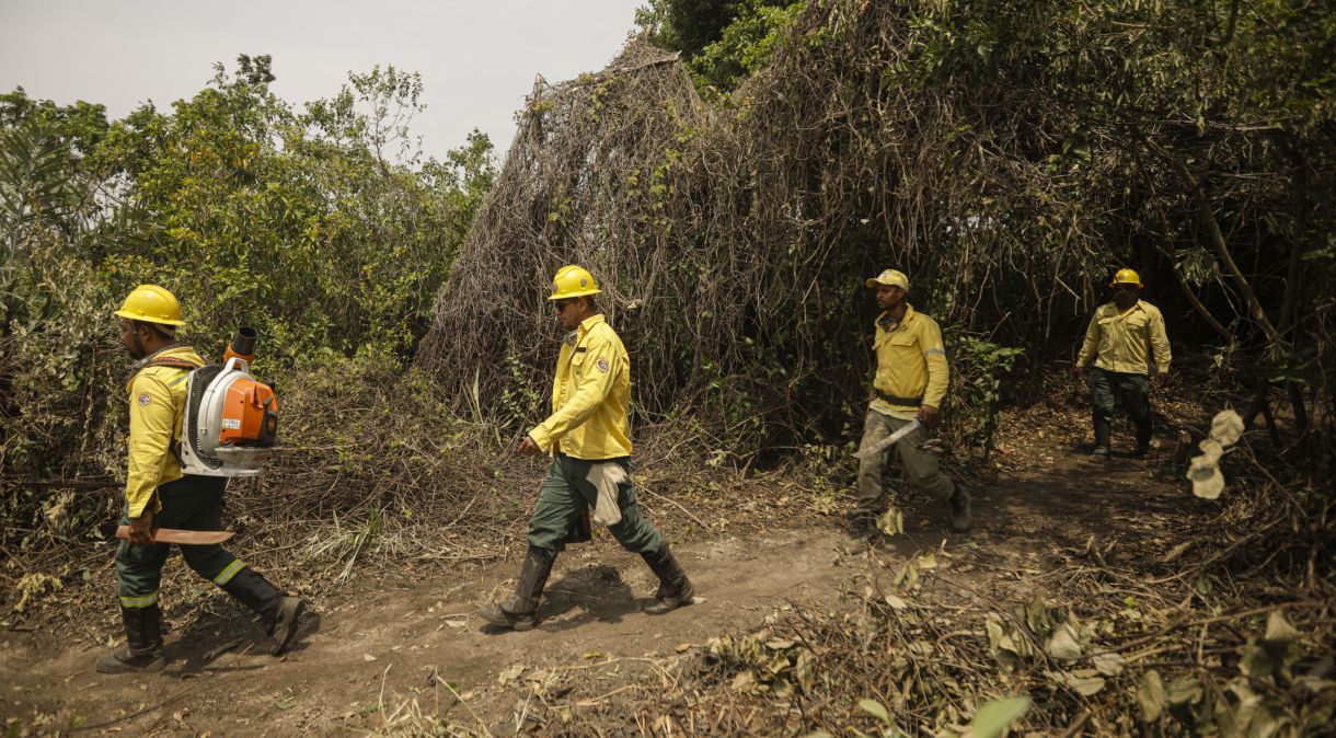 Equipes atuam no combate aos incêndios no Pantanal