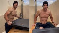 Mark Wahlberg exibe físico ao entrar em piscina com temperatura marcando 4ºC