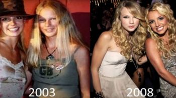 Em meio à turnê de Taylor Swift, Britney Spears a exaltou como "deslumbrante" e relembrou fotos antigas, de 2003 e 2008
