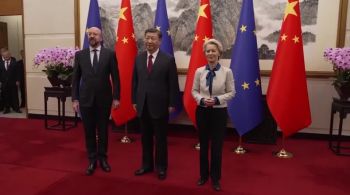 Chefe de Estado chinês se reuniu com líderes da UE, Ursula von der Leyen e Charles Michel, em Pequim, nesta quinta-feira (07)