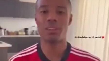 De La Cruz gravou vídeo com a camisa do Flamengo