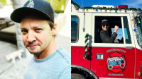 Jeremy Renner visita hospital onde ficou internado um ano depois de acidente