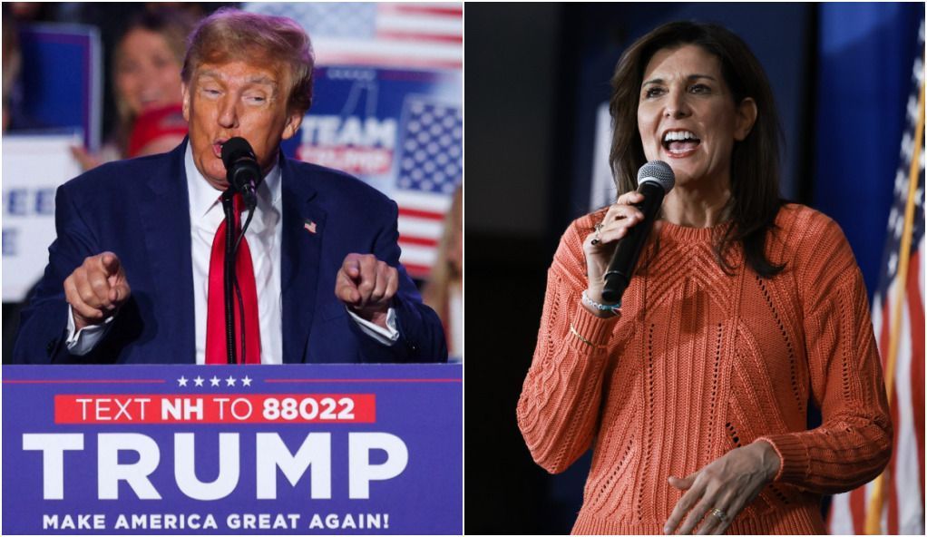 Ex-presidente dos EUA, Donald Trump, e a ex-governadora da Carolina do Sul, Nikki Haley.