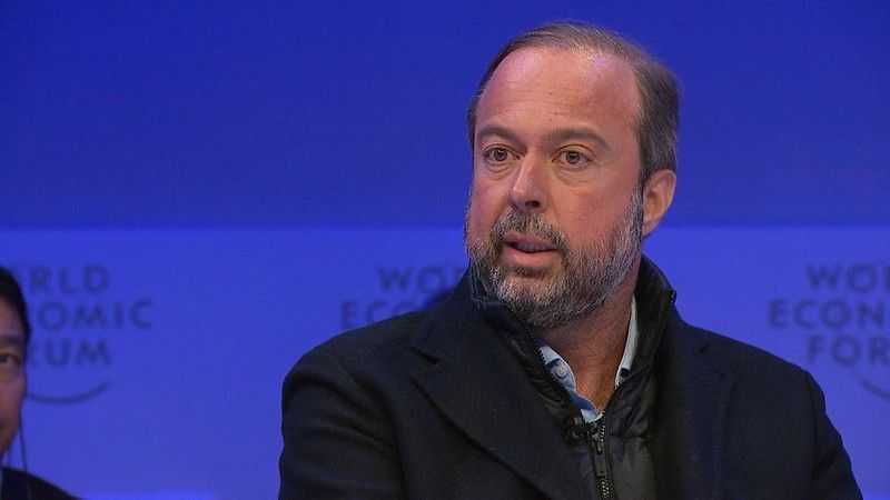 O ministro de Minas e Energia, Alexandre Silveira, durante o Fórum Econômico de Davos