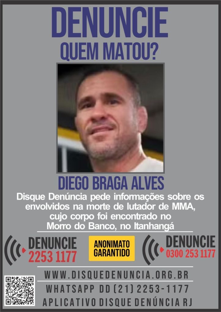 Disque Denúncia pede informações que levem a prisão dos responsáveis pela morte de lutador de MMA