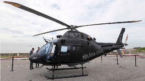 Helicóptero da Polícia Civil do Rio de Janeiro utilizado nas busca spela criança desaparecida no Rio de Janeiro