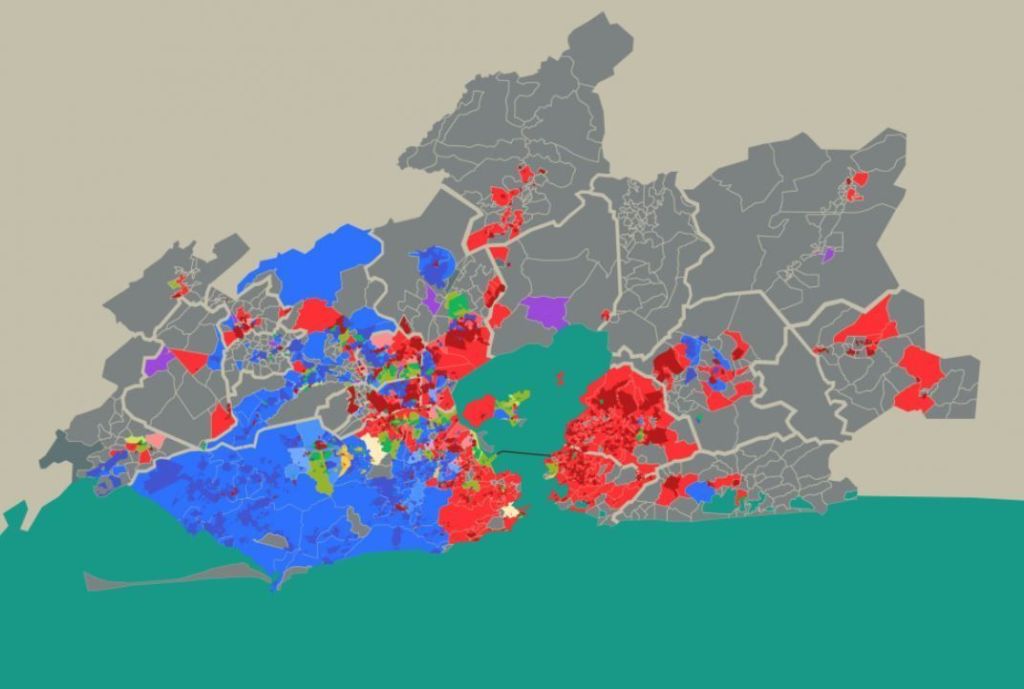 Mapa elaborado pela UFF mostra domínio de grupos criminosos no Rio de Janeiro