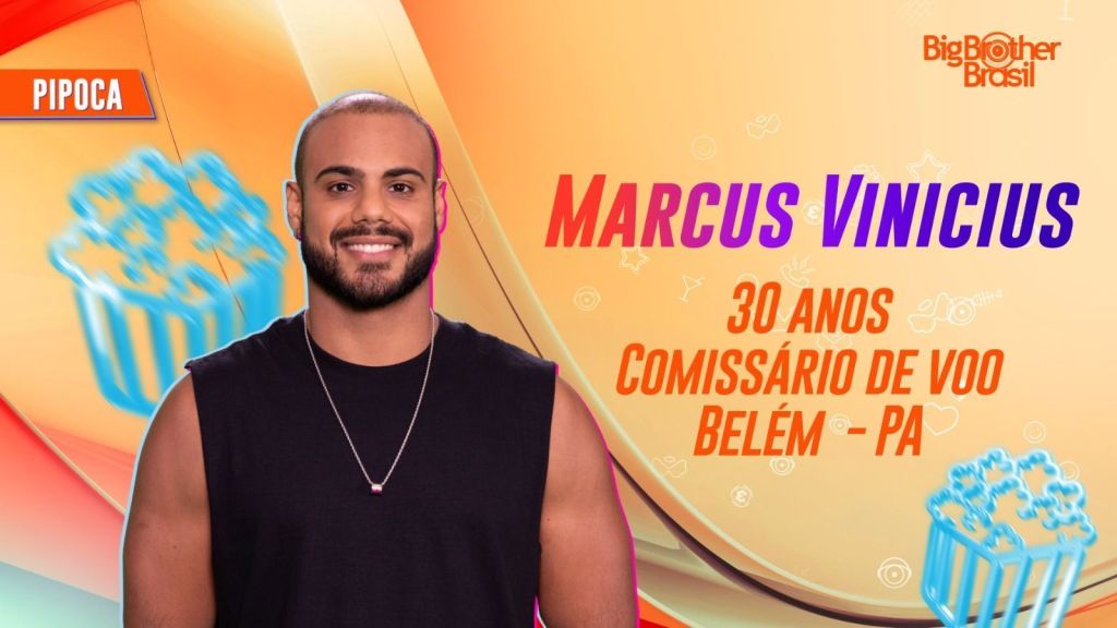 Marcus Vinicius, de 30 anos, foi confirmado como mais um integrante do grupo Pipoca do BBB24