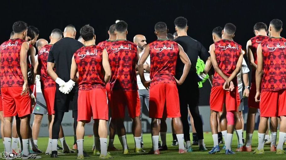 Marrocos treinando para enfrentar a África do Sul pela Copa Africana