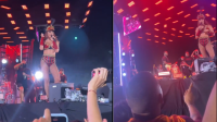 Anitta interrompe show e dá "bronca" em fã que jogou tênis no palco