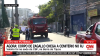 Corpo de Zagallo chega ao cemitério São João Batista, no Rio de Janeiro