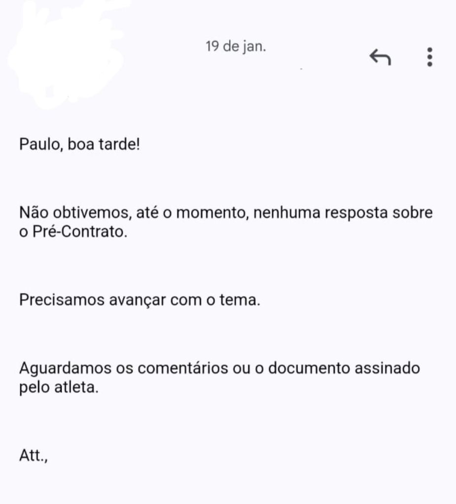 E-mail do Corinthians para o estafe de Lucas Veríssimo