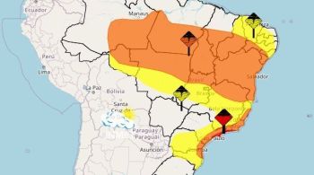 Alerta vigora para as seguintes regiões: Metropolitana de São Paulo, Metropolitana do Rio de Janeiro, Vale do Paraíba Paulista, Sul Fluminense, Litoral Sul Paulista e Baixadas