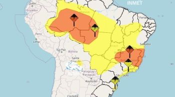 Acumulados de chuva podem passar de 100 milímetros nas regiões entre este domingo (21) e segunda-feira (22) 