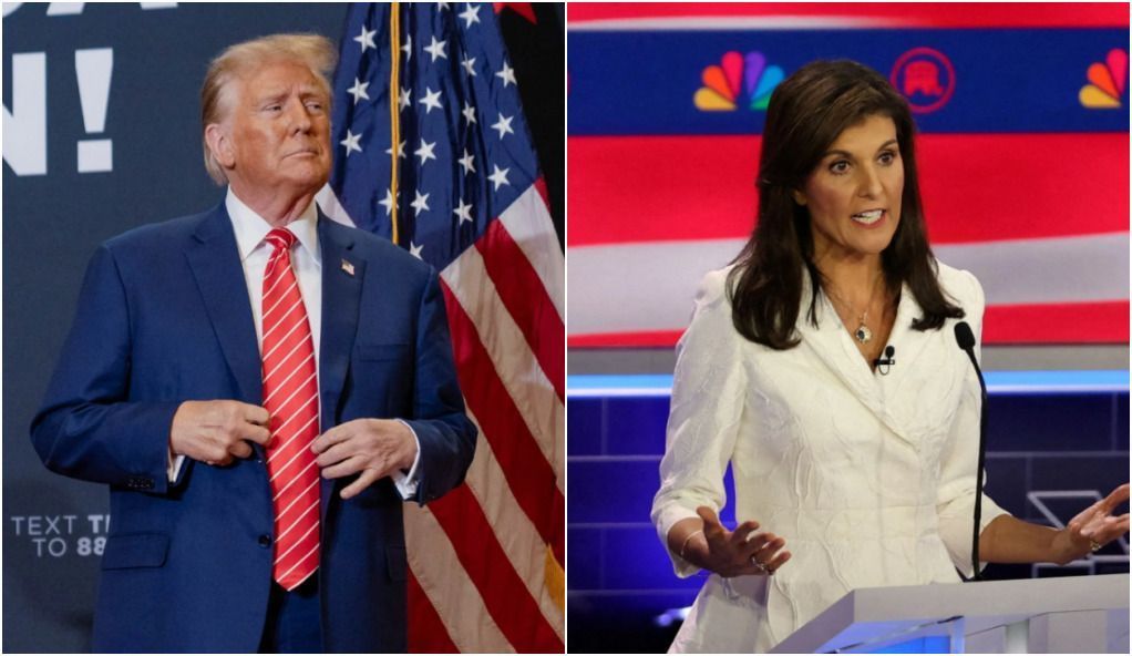 Ex-presidente dos EUA, Donald Trump, e a ex-governadora da Carolina do Sul, Nikki Haley.