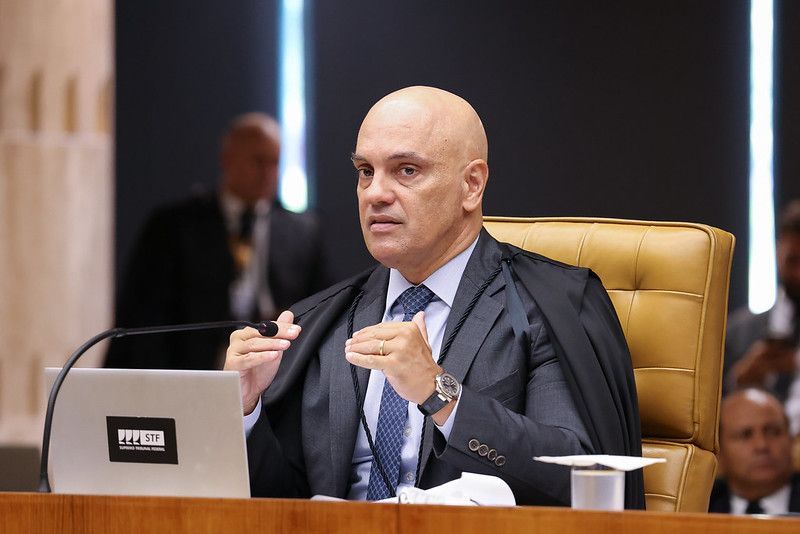 O ministro do STF Alexandre de Moraes durante sessão