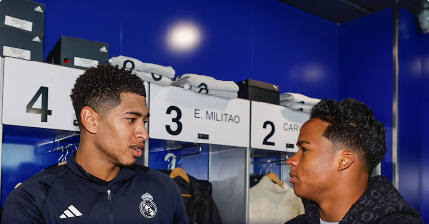 Endrick encontra Jude Bellingham em visita ao CT do Real Madrid