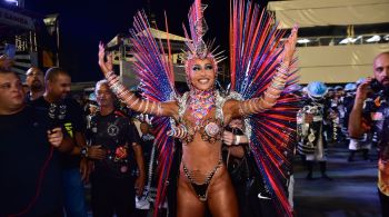 A apresentadora vestiu fantasia "Ciência do Infinito" na segunda noite de desfiles do Carnaval 2024 de São Paulo